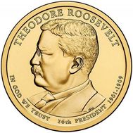  1 доллар 2013 «26-й президент Теодор Рузвельт» США (случайный монетный двор), фото 1 