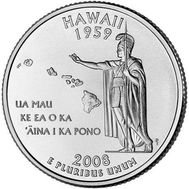  25 центов 2008 «Гавайи» (штаты США), фото 1 