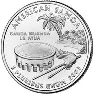  25 центов 2009 «Американское Самоа» (штаты США), фото 1 