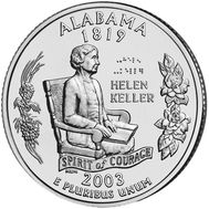  25 центов 2003 «Алабама» (штаты США), фото 1 