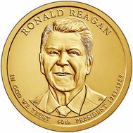  1 доллар 2016 «40-й президент Рональд У. Рейган» США, фото 1 