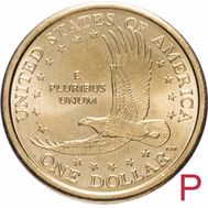  1 доллар 2007 «Парящий орёл» США P (Сакагавея), фото 1 