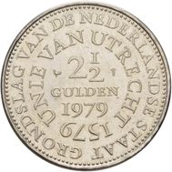 2,5 гульдена 1979 &laquo;400 лет Утрехтской унии&raquo; Нидерланды VF-XF, фото 1 