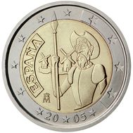  2 евро 2005 &laquo;400-летие первого издания Дона Кихота&raquo; Испания, фото 1 