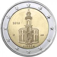  2 евро 2015 «Гессен, Церковь Святого Павла» Германия, фото 1 