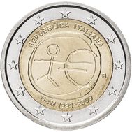  2 евро 2009 «10 лет Экономическому и валютному союзу» Италия, фото 1 