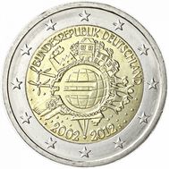  2 евро 2012 «10 лет наличному обращению евро» Германия, фото 1 
