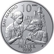 10 евро 2020 &laquo;Борьба с пандемией COVID-19&raquo; Сан-Марино, фото 1 