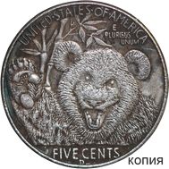  Хобо никель 5 центов 1913 «Медведь» США (коллекционная сувенирная монета), фото 1 