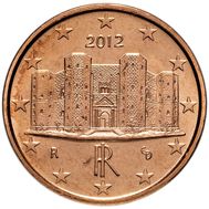  1 евроцент 2012 Италия, фото 1 