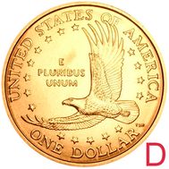  1 доллар 2002 «Парящий орёл» США D (Сакагавея), фото 1 
