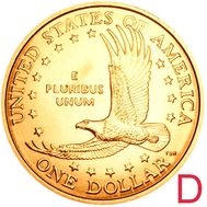  1 доллар 2005 «Парящий орёл» США D (Сакагавея), фото 1 