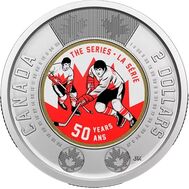  2 доллара 2022 «50-летие суперсерии СССР-Канада» Канада (цветная), фото 1 