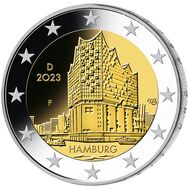  2 евро 2023 «Гамбург (Эльбская филармония)» Германия, фото 1 