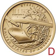  1 доллар 2024 «Стальной плуг. Иллинойс» D (Американские инновации), фото 1 