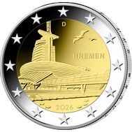  2 евро 2026 &laquo;Бремен (музей климатических зон в г.Бремерхафен)&raquo; Германия, фото 1 