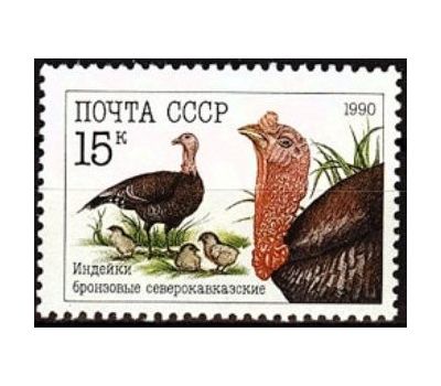  3 почтовые марки «Домашние птицы» СССР 1990, фото 4 