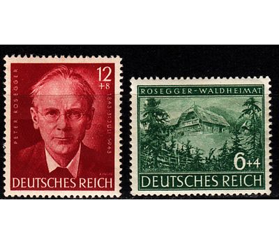  2 почтовые марки «Петер Розеггер» Третий Рейх 1943, фото 1 