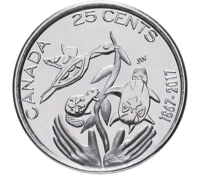  Монета 25 центов 2017 «Надежда на Зеленое Будущее» Канада, фото 1 