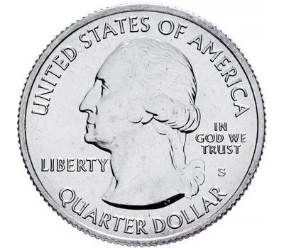  Монета 25 центов 2019 «Гуам, война на Тихом океане» (48-ой нац. парк США) S, фото 2 
