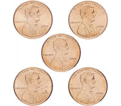  Набор 5 монет «200 лет со дня Рождения Линкольна» 2009-2018 США, фото 2 