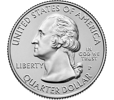  Монета 25 центов 2016 «Камберлэнд Гап» (32-й нац. парк США) P, фото 2 