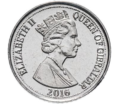  Монета 5 пенсов 2016 «Цветок» Гибралтар, фото 2 