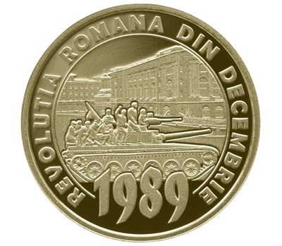  Монета 50 бани 2019 «30-летие революции» Румыния, фото 1 