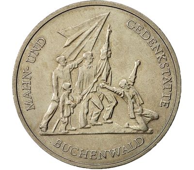  Монета 10 марок 1972 «Мемориал «Бухенвальд» около Веймара» Германия, фото 1 