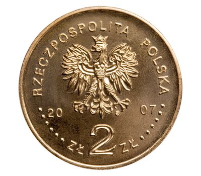  Монета 2 злотых 2007 «5 злотых 1928 года — «Ника» Польша, фото 2 
