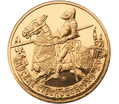  Монета 2 злотых 2007 «Рыцарь тяжеловооруженный XV век» Польша, фото 1 