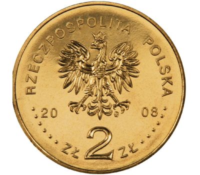  Монета 2 злотых 2008 «450 лет Почте Польши» Польша, фото 2 