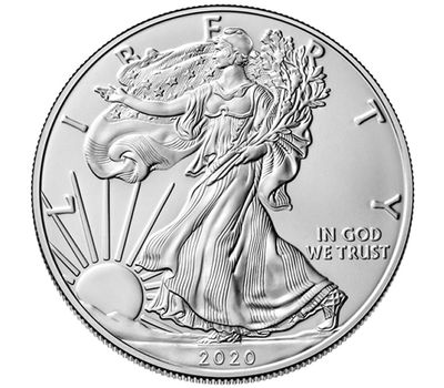  Монета 1 доллар 2020 «Шагающая свобода» США (серебро), фото 1 