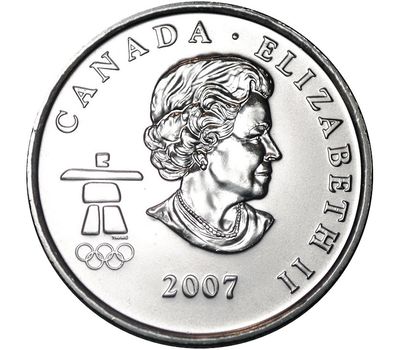  Монета 25 центов 2007 «Биатлон. XXI Олимпийские игры 2010 в Ванкувере» Канада, фото 2 