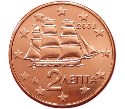  Монета 2 евроцента 2008 Греция, фото 2 