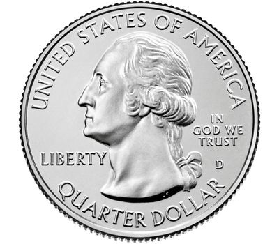  Монета 25 центов 2020 «Национальный исторический парк Рокфеллера» (54-й нац. парк США) D, фото 2 
