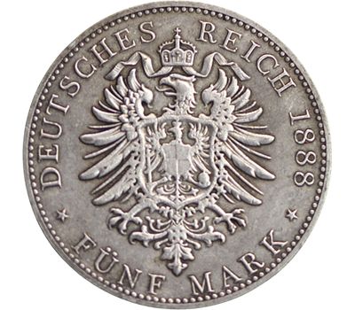  Монета 5 марок 1888 Людвиг IV Германия (копия), фото 2 