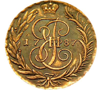  Монета 2 копейки 1787 ТМ Екатерина II (копия), фото 2 