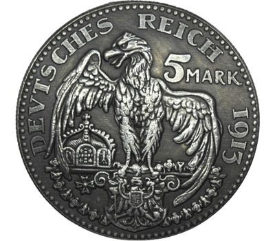  Коллекционная сувенирная монета 5 рейхсмарок 1913 Вильгельм II Германия, фото 2 