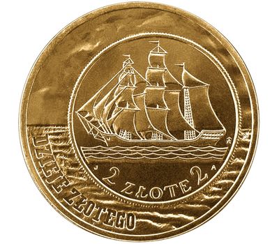  Монета 2 злотых 2005 «2 злотых и 5 злотых 1936 года «Парусник» Польша, фото 1 