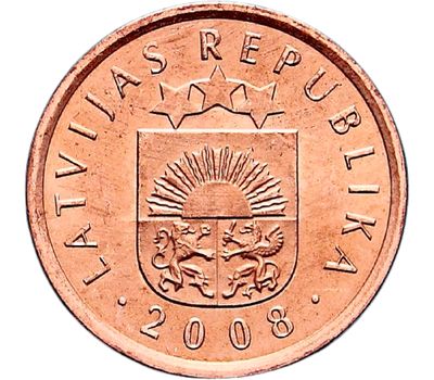  Монета 1 сантим 2008 Латвия, фото 2 