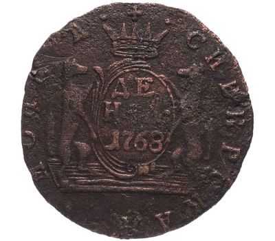  Монета денга 1768 КМ Екатерина II F, фото 1 