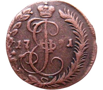  Монета денга 1791 КМ Екатерина II F, фото 1 
