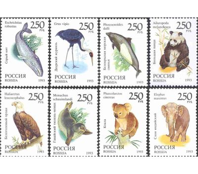  8 почтовых марок «Фауна мира» 1993, фото 1 