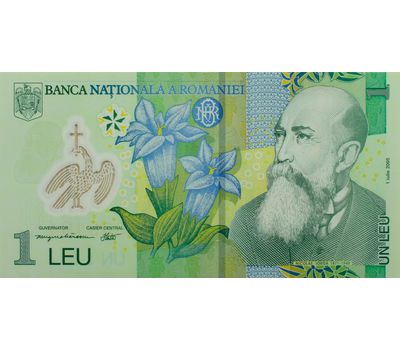  Банкнота 1 лей 2005 (2017) Румыния Пресс, фото 1 