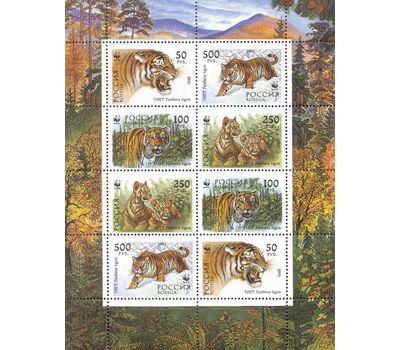  Малый лист «Уссурийский тигр» 1993, фото 1 