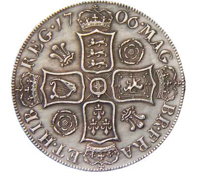  Монета 1 шиллинг 1706 «Анна» Великобритания (копия), фото 2 