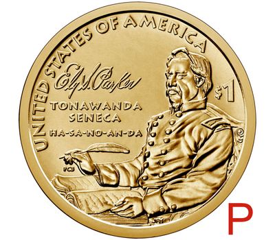  Монета 1 доллар 2022 «Эли Сэмюэл Паркер, офицер армии США» P (Сакагавея), фото 1 
