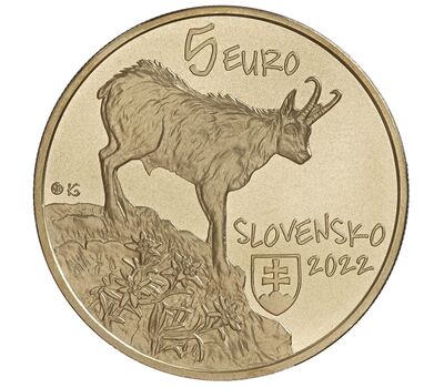  Монета 5 евро 2022 «Фауна и флора — Татранская серна» Словакия, фото 2 
