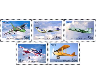  5 почтовых марок «Самолеты ОКБ им. А.С. Яковлева» 2006, фото 1 